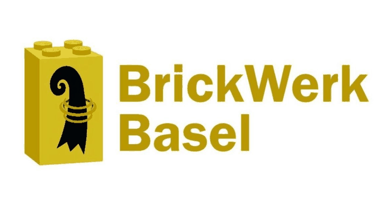Logo BrickWerk Basel: ein gelber Baustein mit dem Basler Baselstab